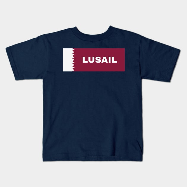 Lusail City in Qatar Flag Kids T-Shirt by aybe7elf